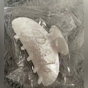 White bride hair clip